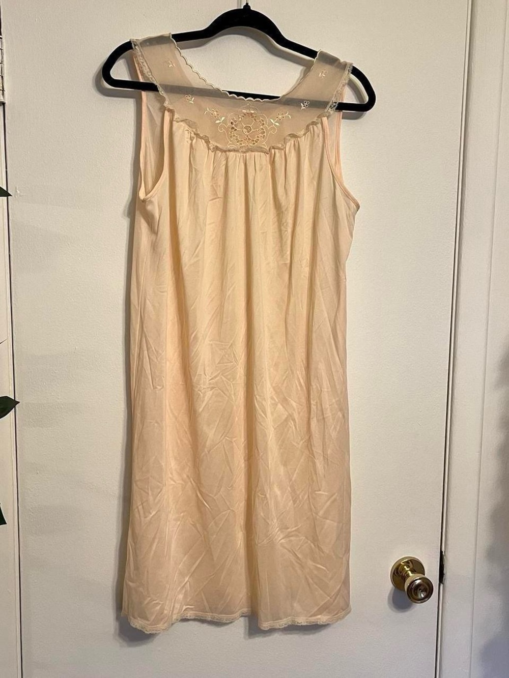Deena pastel peach silky nightgown